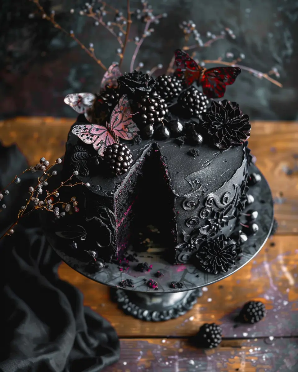 Black Velvet Halloween Cake