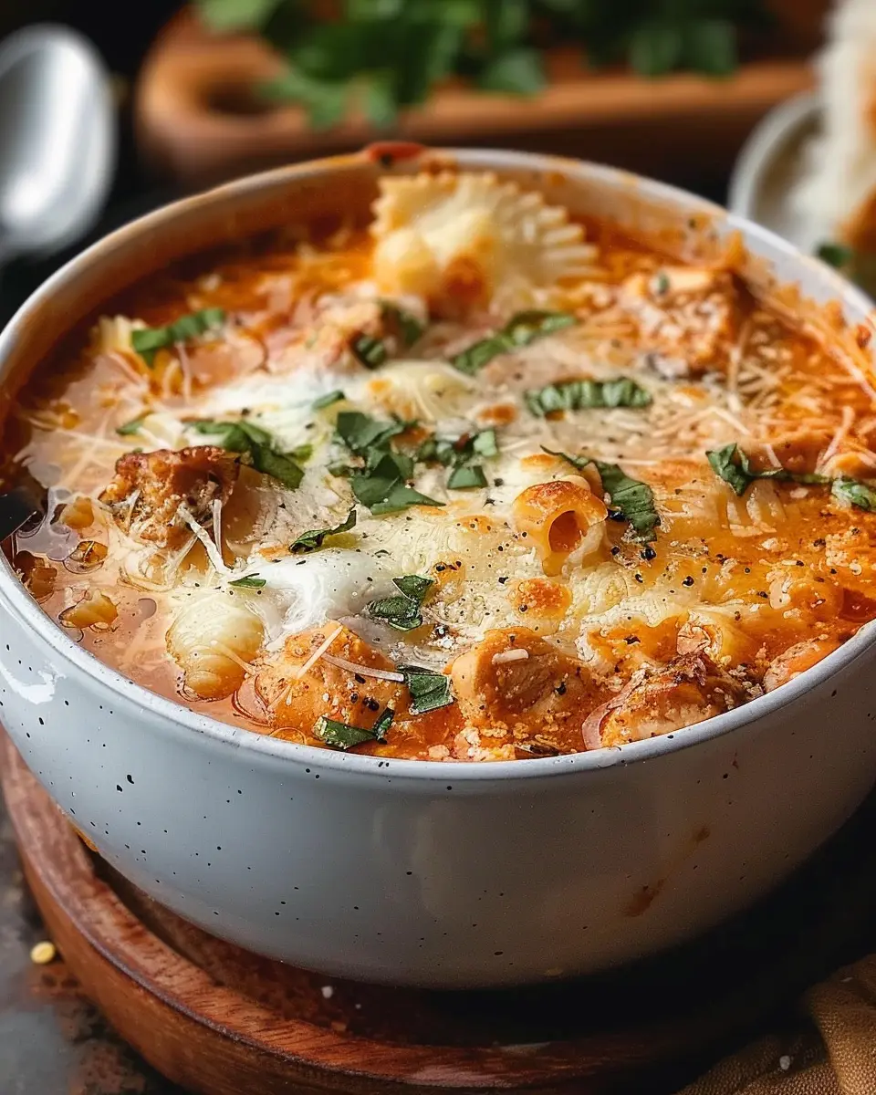 Crockpot Chicken Parmesan Soup