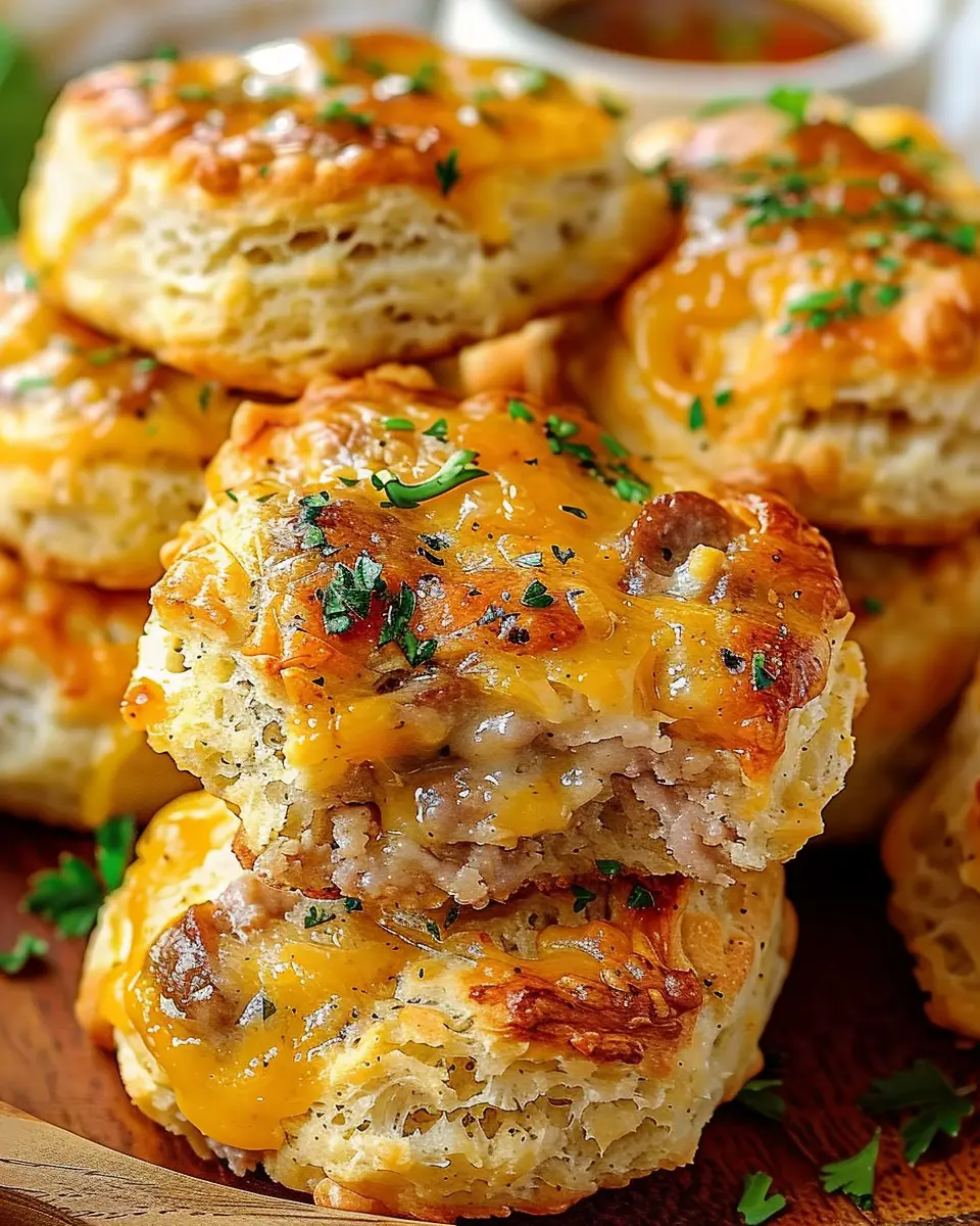 Sausage Cheese Butter Swim Biscuits