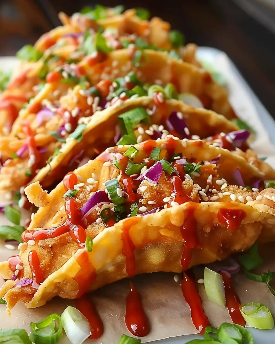 Crispy Chicken Wonton Tacos