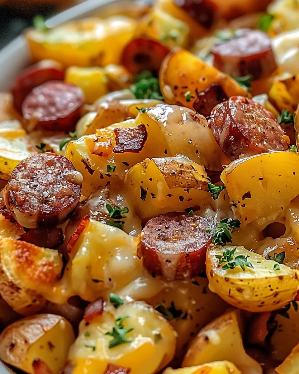 Cheesy Ranch Potatoes and Smoked Sausage
