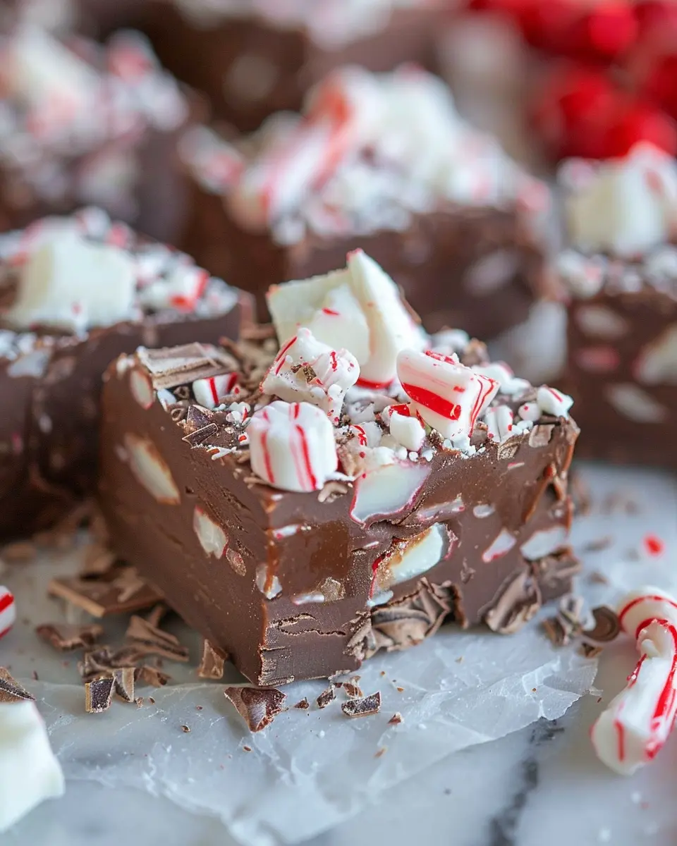 Hot Chocolate Peppermint Fudge