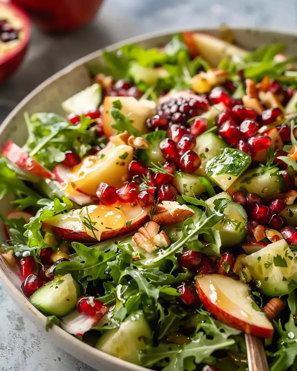 Pomegranate Christmas Salad with Honey Mustard Dressing