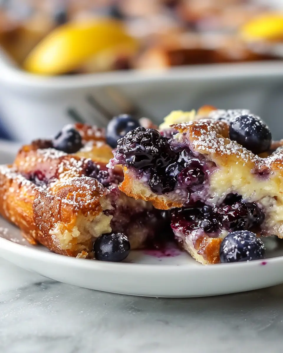 Blueberry Lemon French Toast Casserole Overnight Recipe