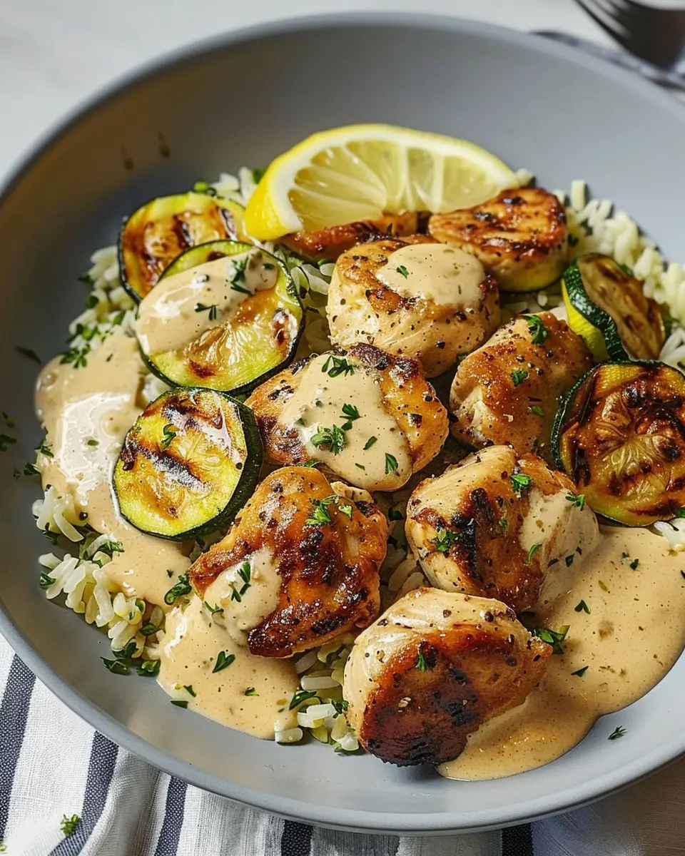 Creamy Lemon Butter Chicken with Crispy Zucchini Delight