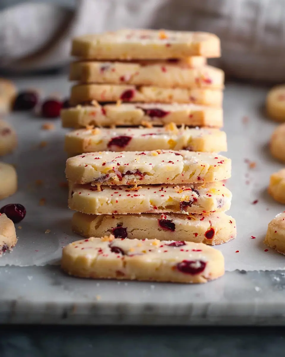 Orange Cranberry Shortbread Cookies