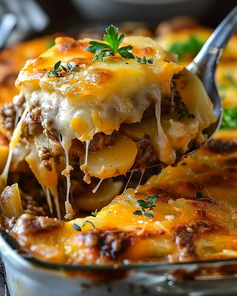 Cheesy Hamburger Potato Casserole