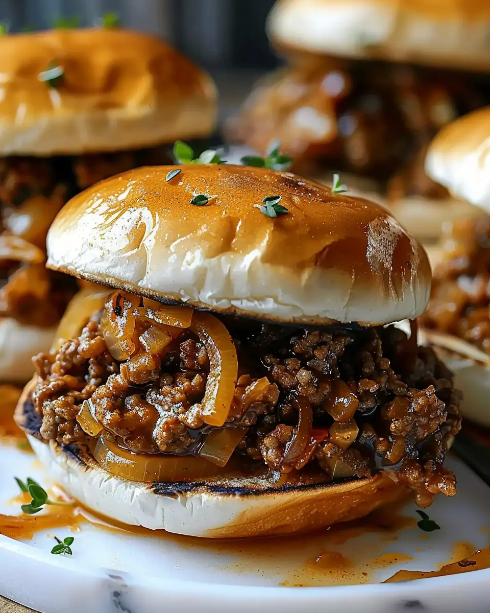 French Onion Beef Sloppy Joes
