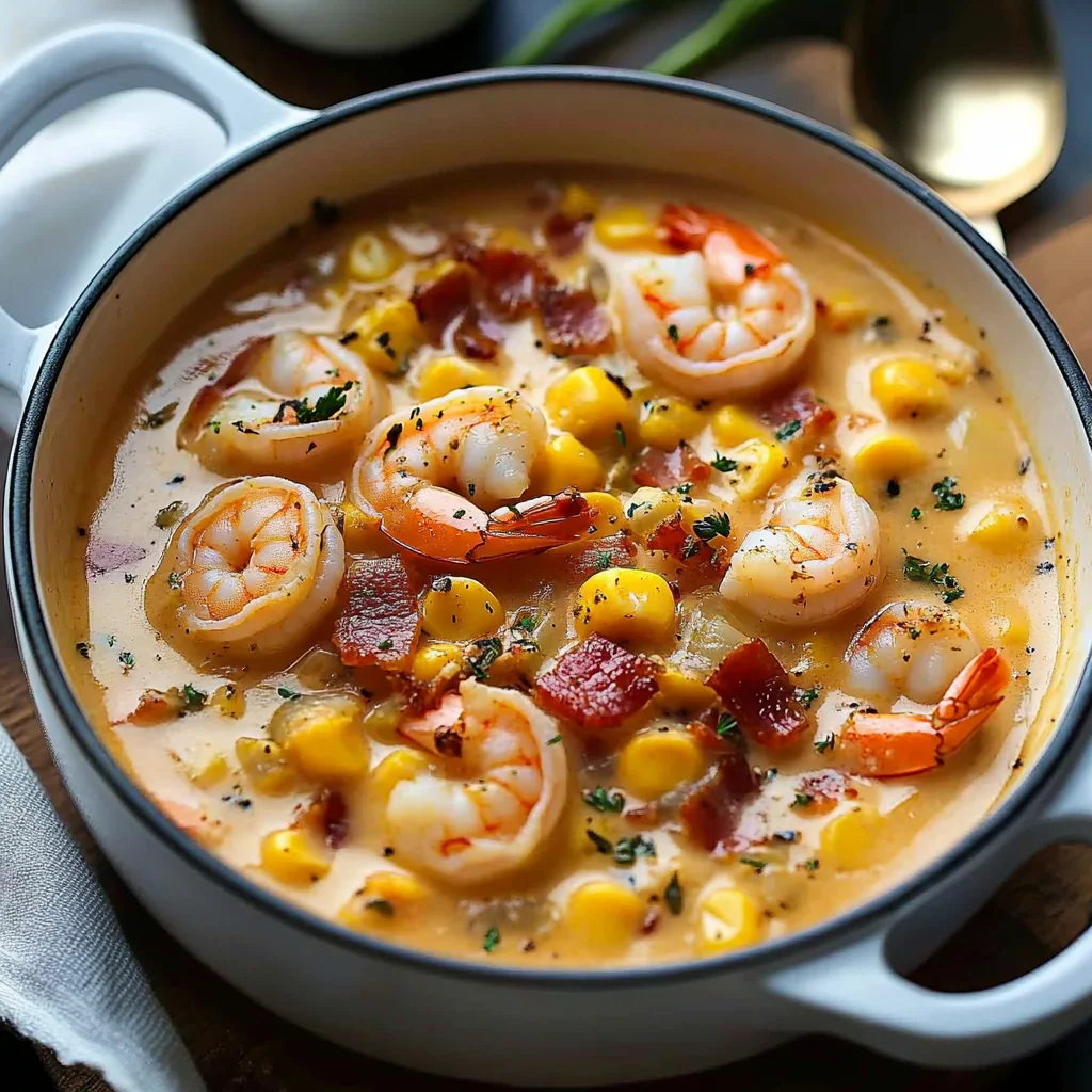  Hearty Turkey Bacon, Shrimp, and Corn Chowder