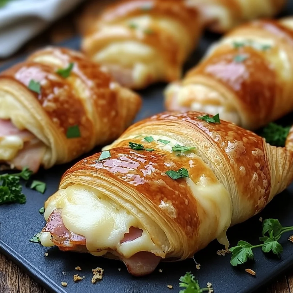 Baked Chicken, Chicken Ham, and Cheese Croissants