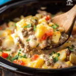 Crock Pot Cheesesteak Potato Casserole