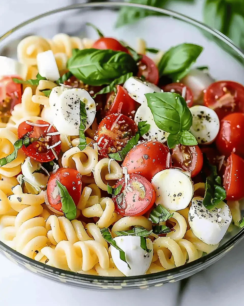 Creamy Caprese Pasta Salad