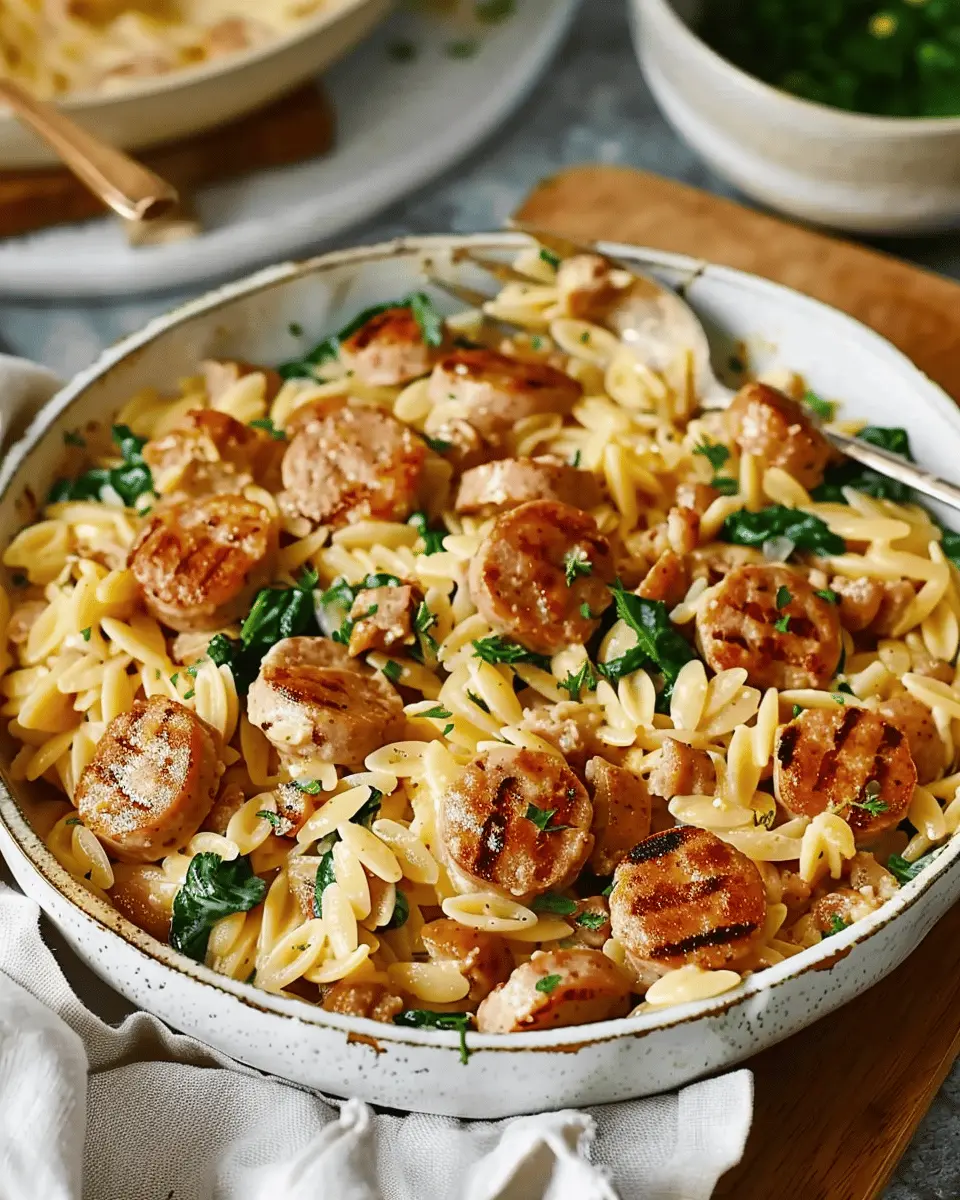 Creamy Chicken Sausage Orzo