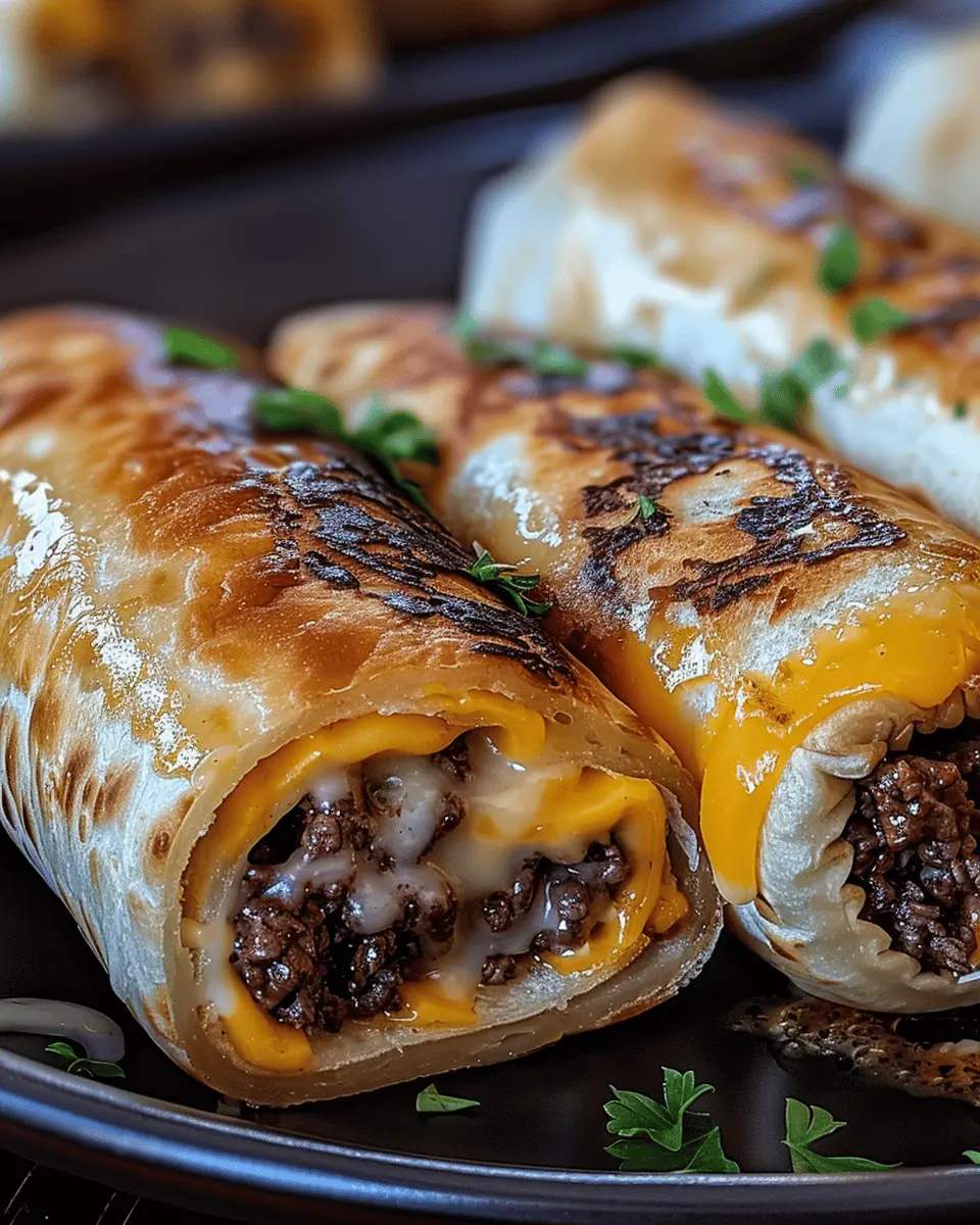 Garlic Butter Beef Cheeseburger Rollups