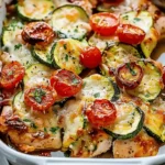Mediterranean Chicken Zucchini Bake