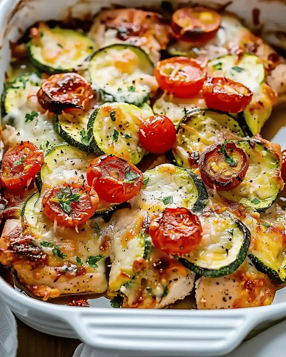 Mediterranean Chicken Zucchini Bake