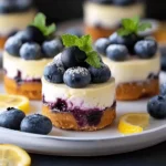Mini Lemon Blueberry Cheesecakes