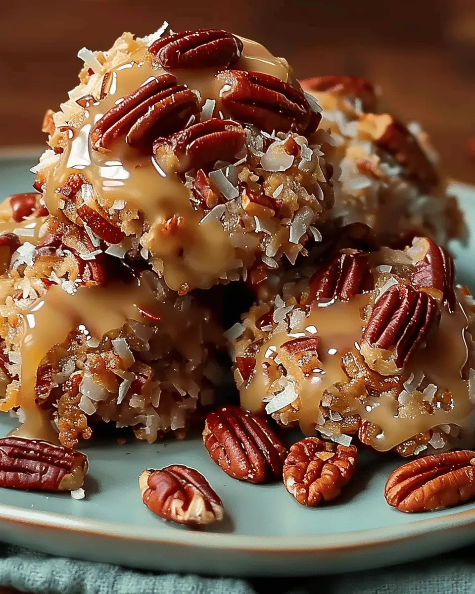 No-Bake Coconut Pecan Praline Cookies