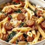 Tuscan Sausage Pasta in Creamy Sauce