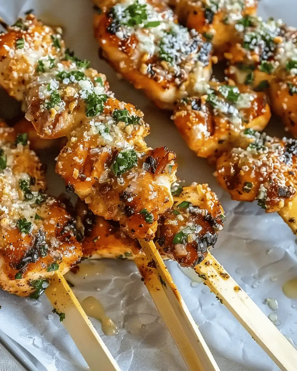 Ranch Garlic Parmesan Chicken Skewers