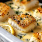 Baked Cod in Coconut Lemon Cream Sauce