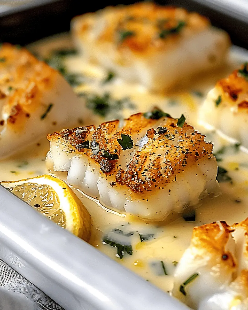 Baked Cod in Coconut Lemon Cream Sauce