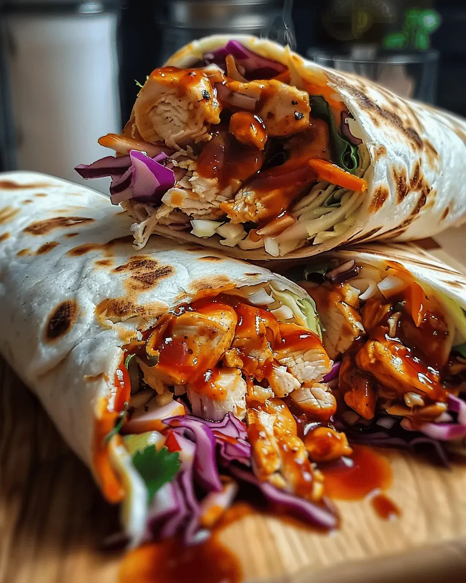 BBQ Chicken Coleslaw Wraps