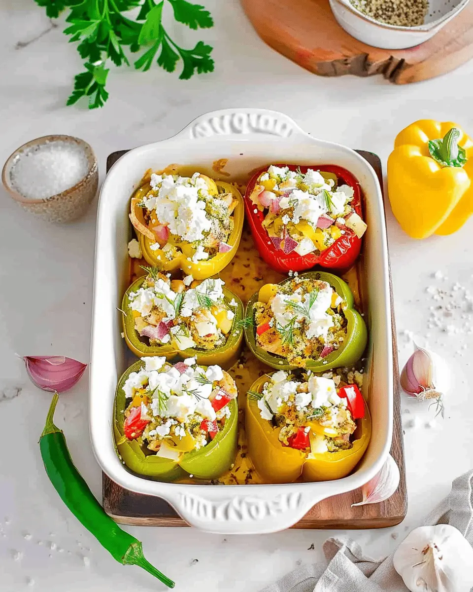 Greek Chicken Stuffed Peppers