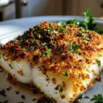 Garlic Parmesan Crusted Halibut