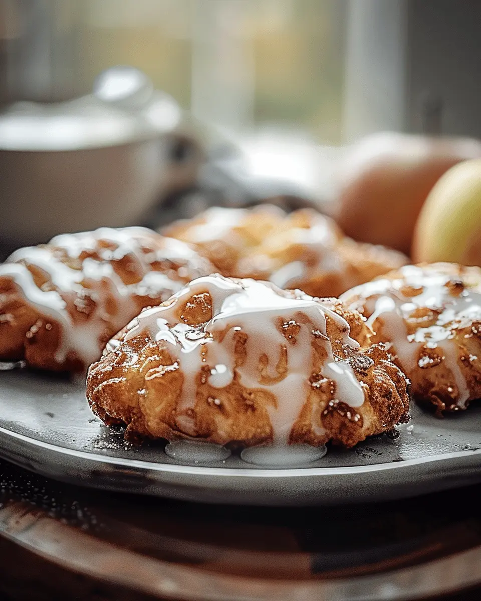 Baked Apple Fritters with Glaze