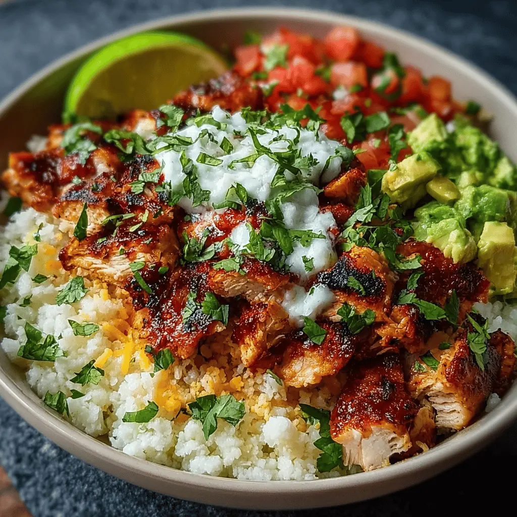 Cauliflower Rice Chicken Burrito Bowl