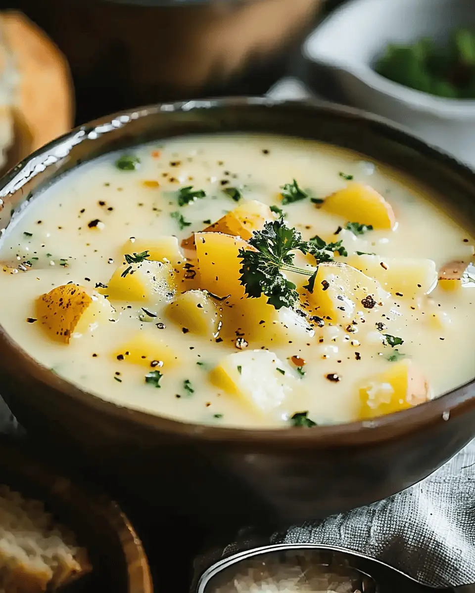 Cheddar Garlic Herb Potato Soup