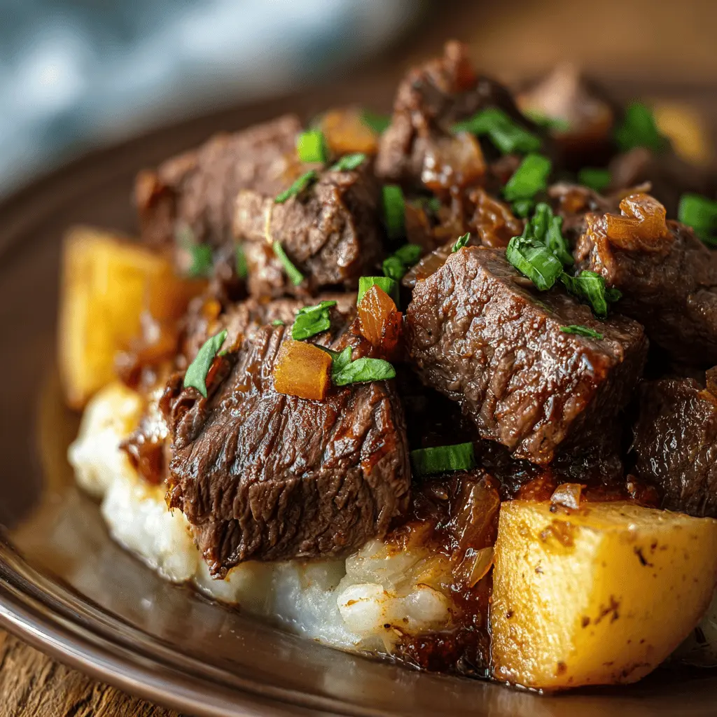 Crockpot Loaded Steak and Potato Bake
