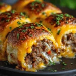 Garlic Butter Cheeseburger Rollups Packed with Flavor and Melted Cheese Bliss