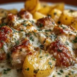 Garlic Parmesan Crockpot Chicken and Potatoes