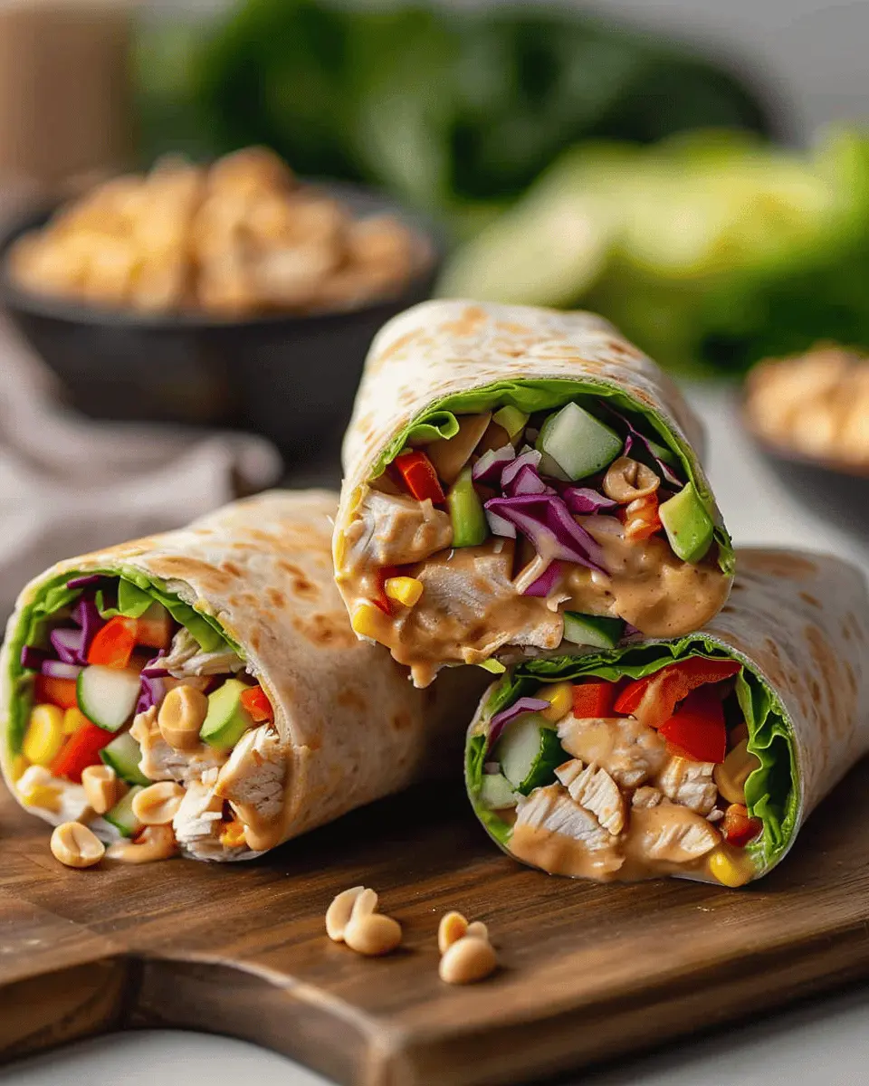 Thai Peanut Chicken Wraps
