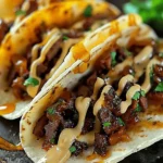 Garlic Butter Honey BBQ Beef Tacos