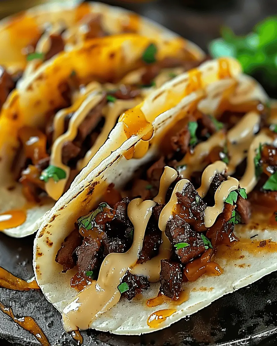 Garlic Butter Honey BBQ Beef Tacos