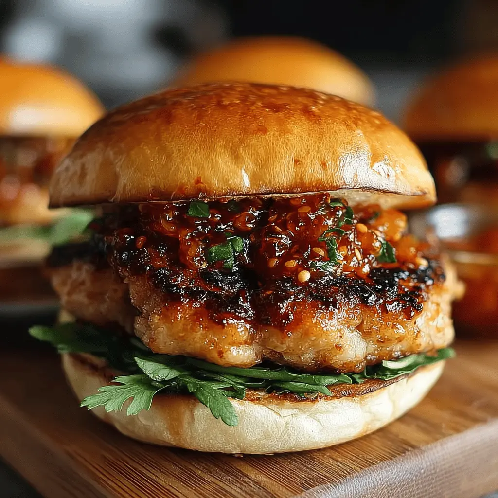 Gochujang Chicken Burgers with Kimchi Jam