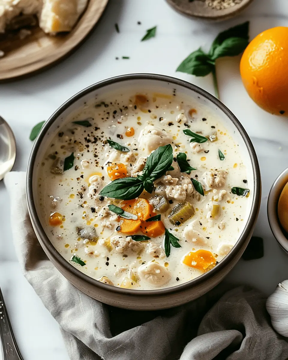 Creamy Italian Ground Chicken Soup