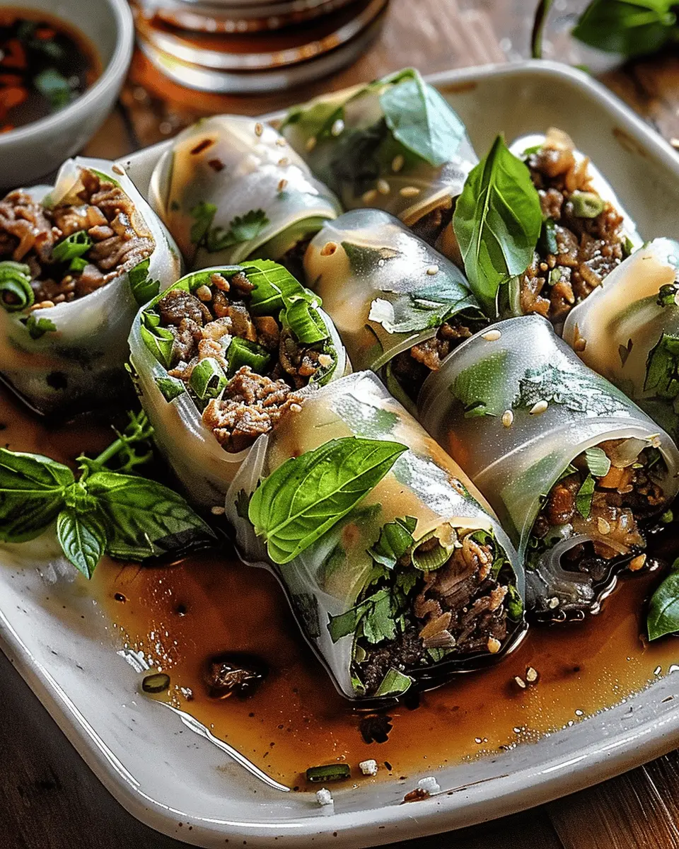 Thai Basil Beef Rolls