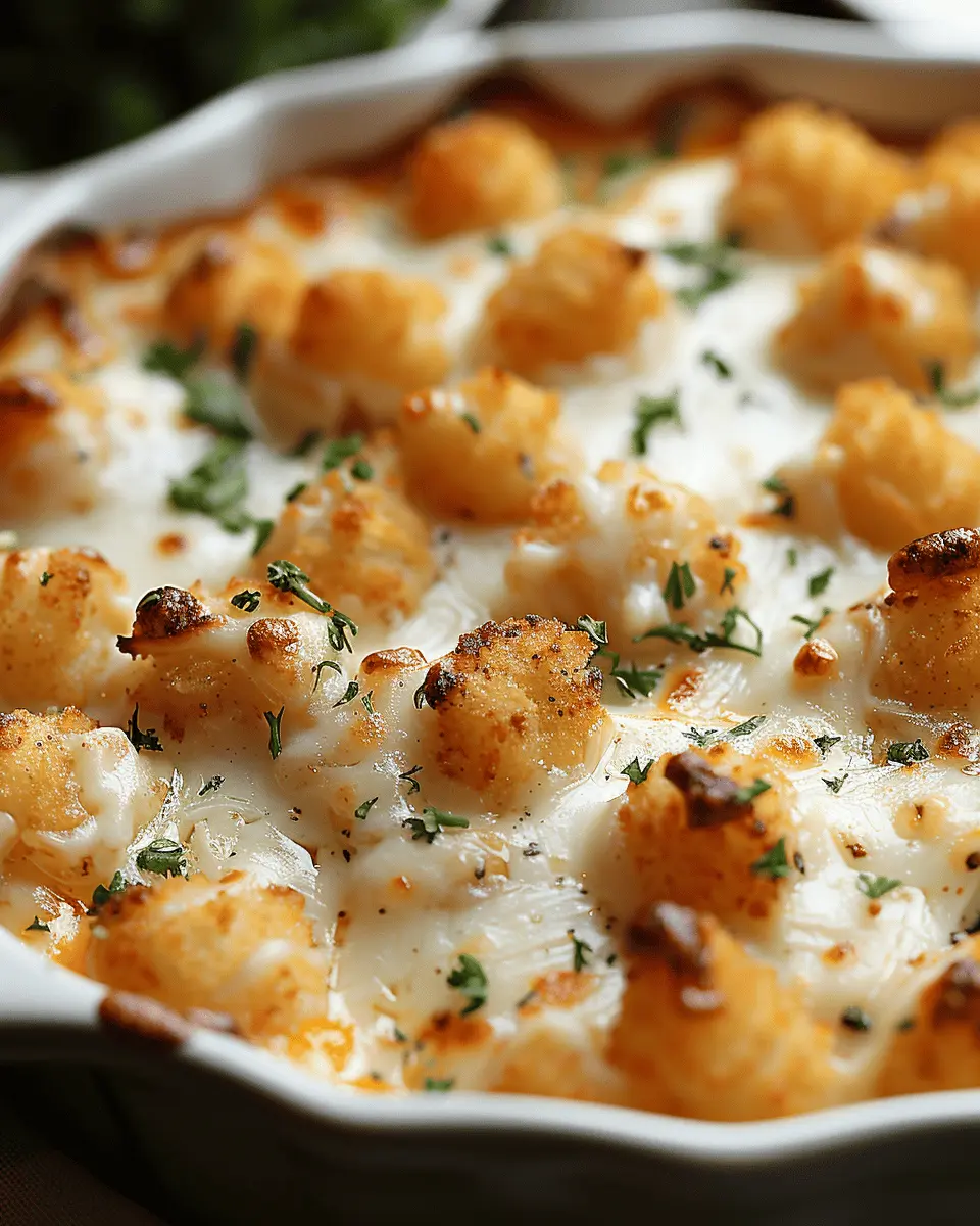 Chicken Alfredo Tater Tot Casserole