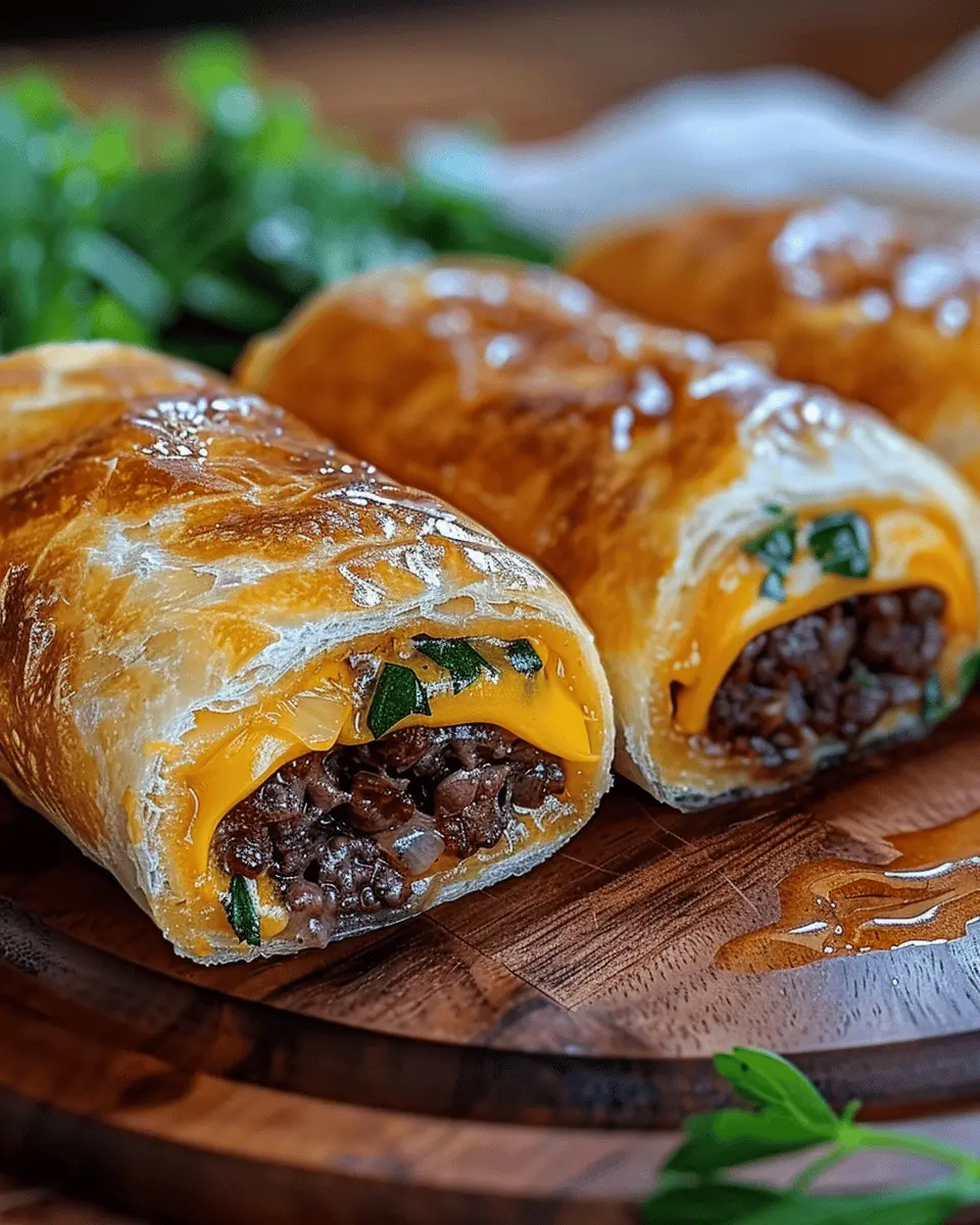 Garlic Butter Beef Cheeseburger Rollups