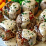 Easy Garlic Butter Steak Bites with a Rich Parmesan Cream Sauce