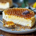 Lemon Lavender Cheesecake Topped with Honeycomb