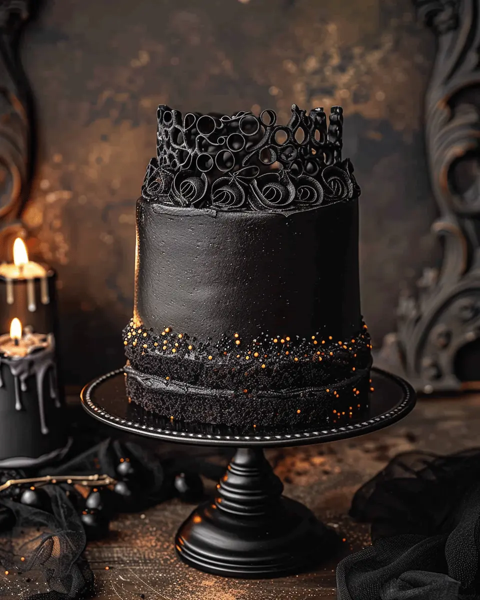 Black Velvet Halloween Cake