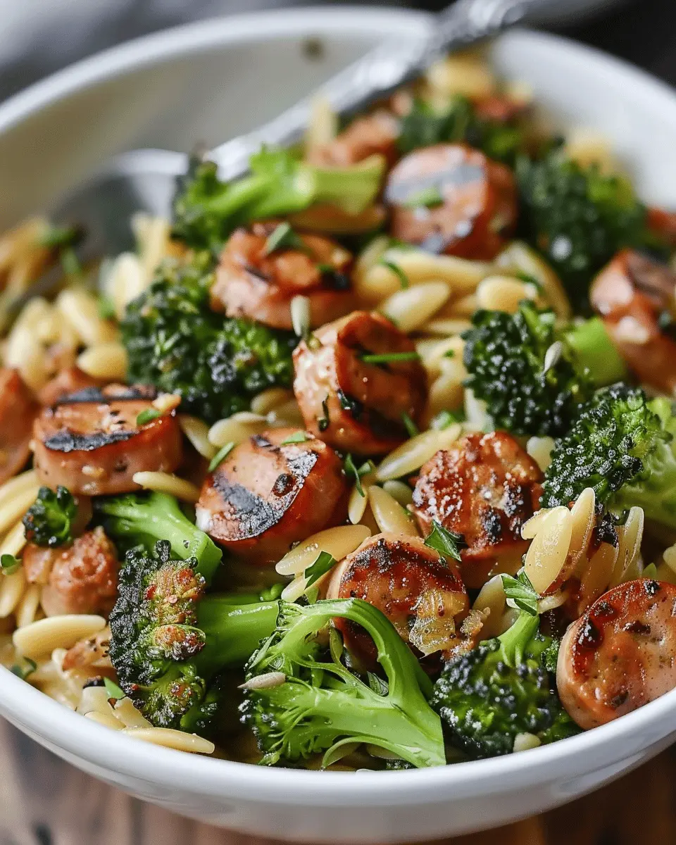 Chicken Sausage and Broccoli Orzo