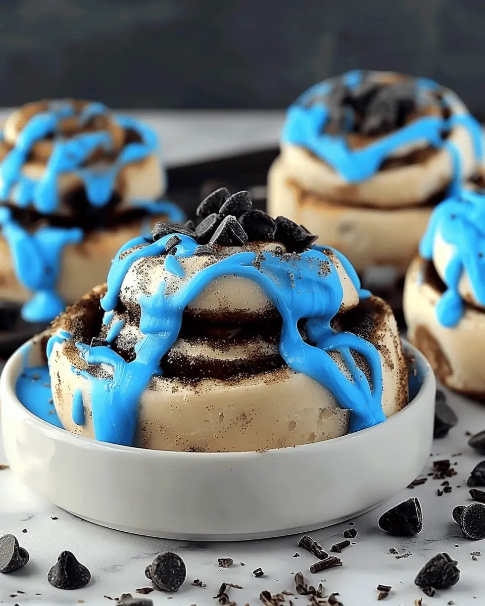 Cookie Monster Cinnamon Rolls