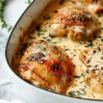 Creamy Oven Baked Chicken Thighs