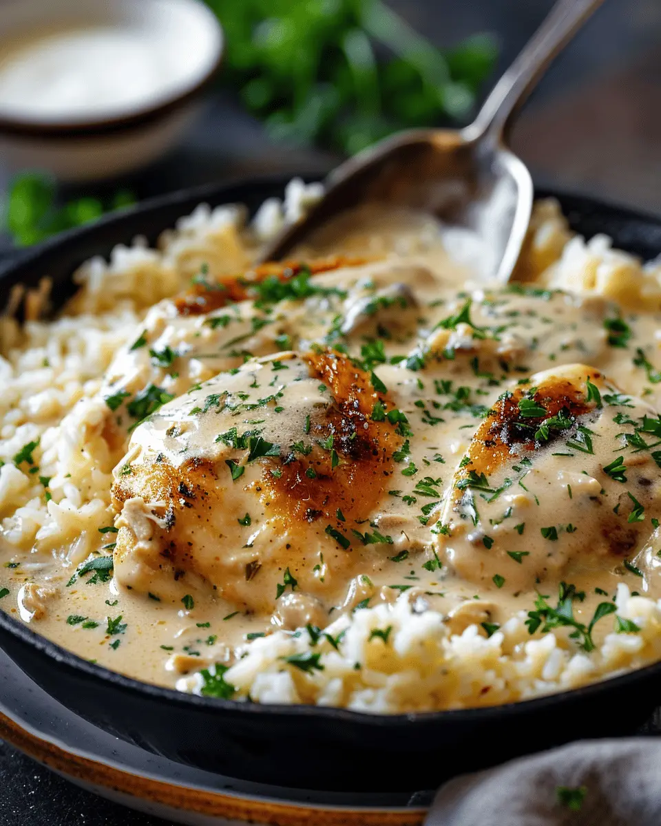 Creamy Smothered Chicken And Rice
